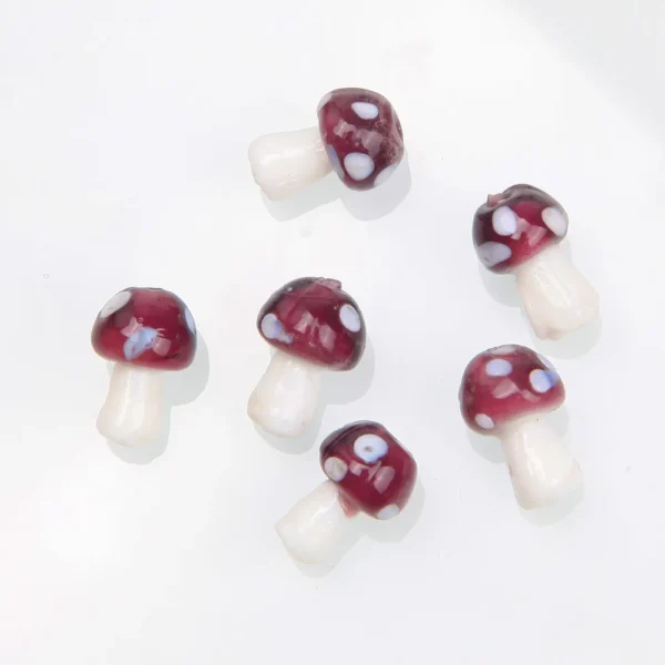 10Pcs Glass Mushroom Beads for Jewelry Making and DIY Crafts Supplies - Image 4