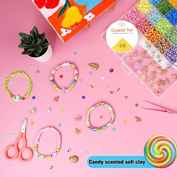 Clay Beads Kit 4000 Pcs for DIY Bracelet Making - Image 3