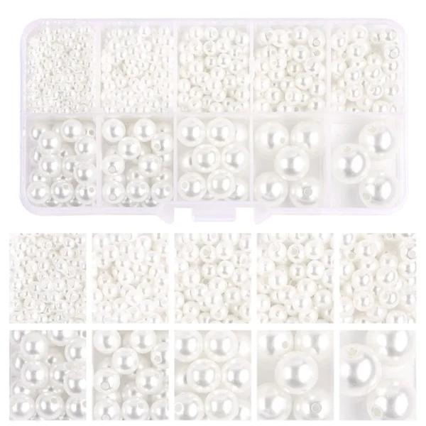 800Pcs ABS Pearl Beads Set for DIY Earrings, Bracelets, Necklaces, Decorations - Image 6