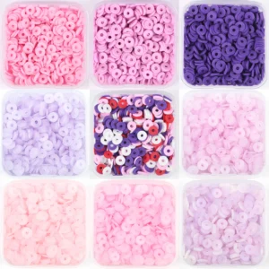 Clay Beads Kit: 500pcs 6mm Purple Beads for DIY