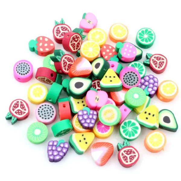 50pcs 10mm Mixed Fruit & Animal Clay Beads Kit - Image 4