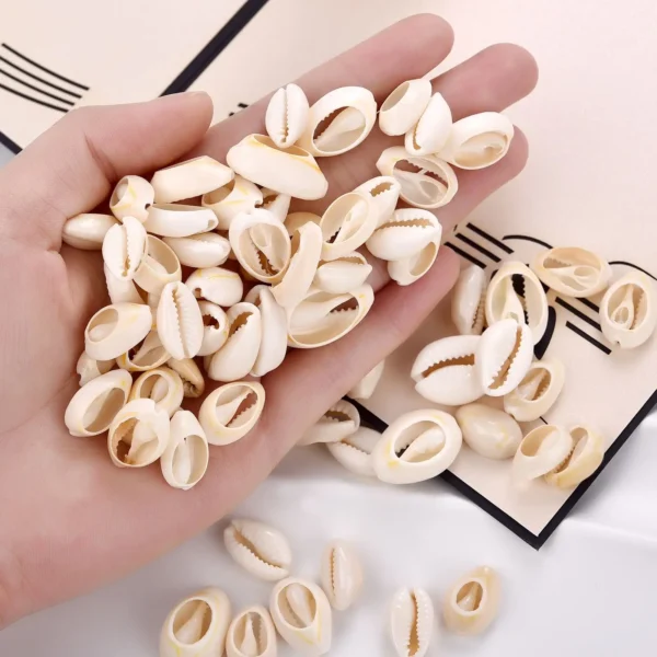 Clay Beads Kit – 20/50pcs White Shell Cowrie Beads