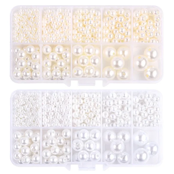800Pcs ABS Pearl Beads Set for DIY Earrings, Bracelets, Necklaces, Decorations
